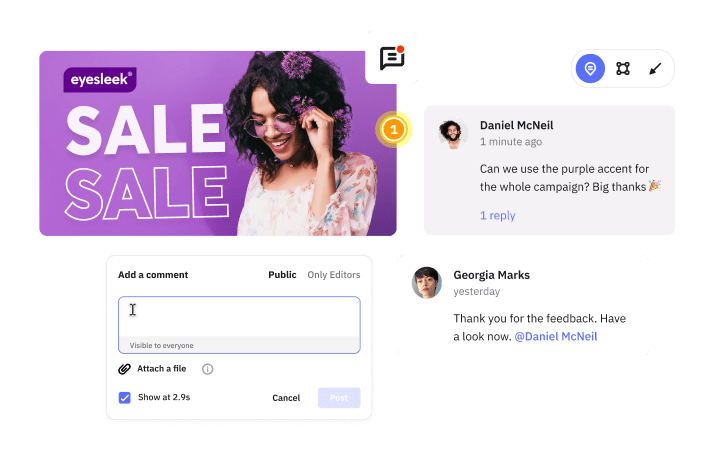 enjoy a collaborative workflow, with the ability to leave comments