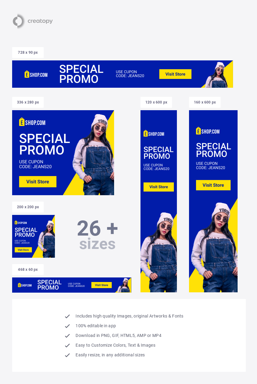 Special Promo Coupon Banner Template With Jeans Texture