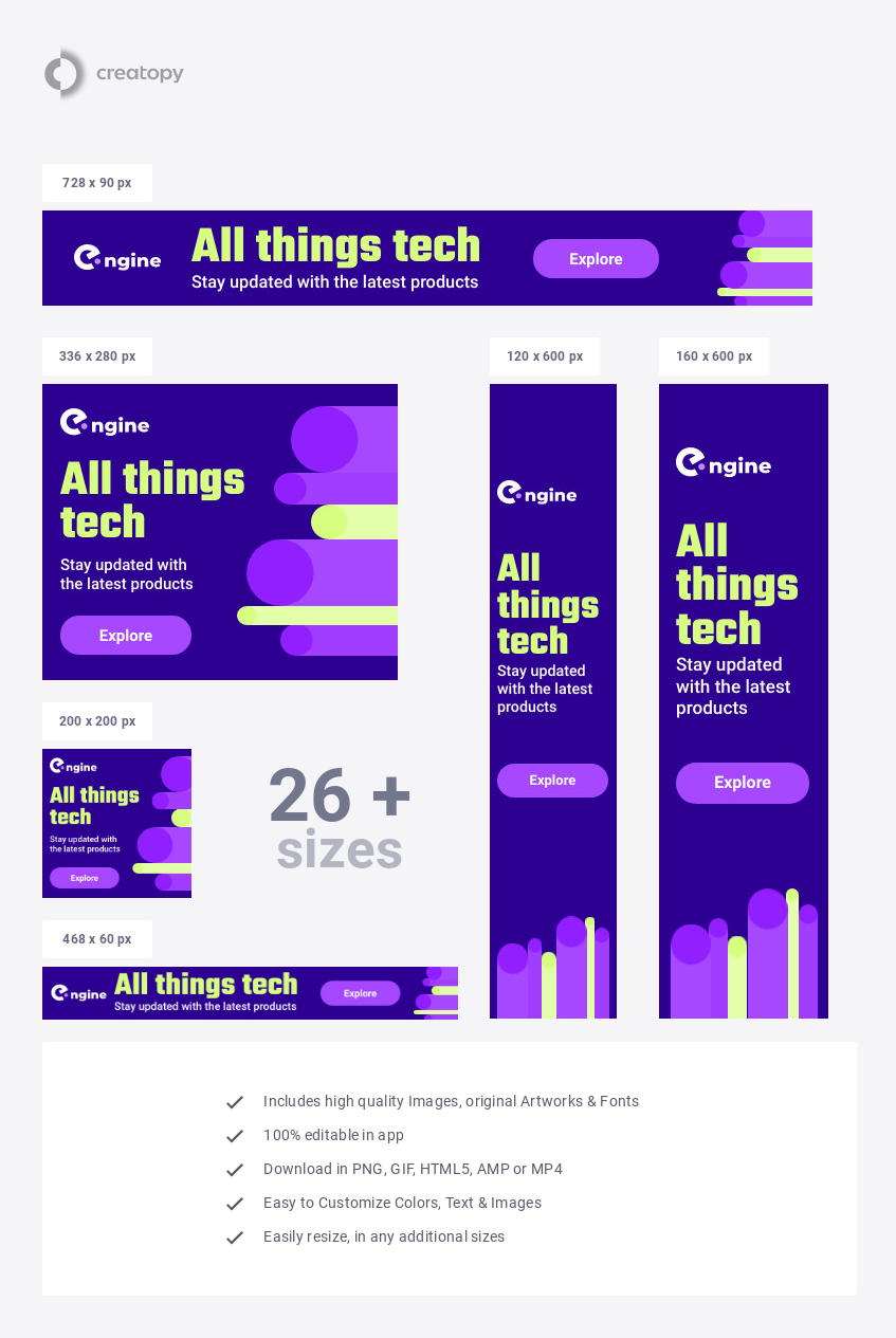 Tech Banner Template For Services Or Products
