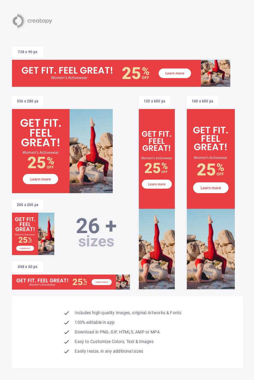 Women Activewear Sports Banner Template