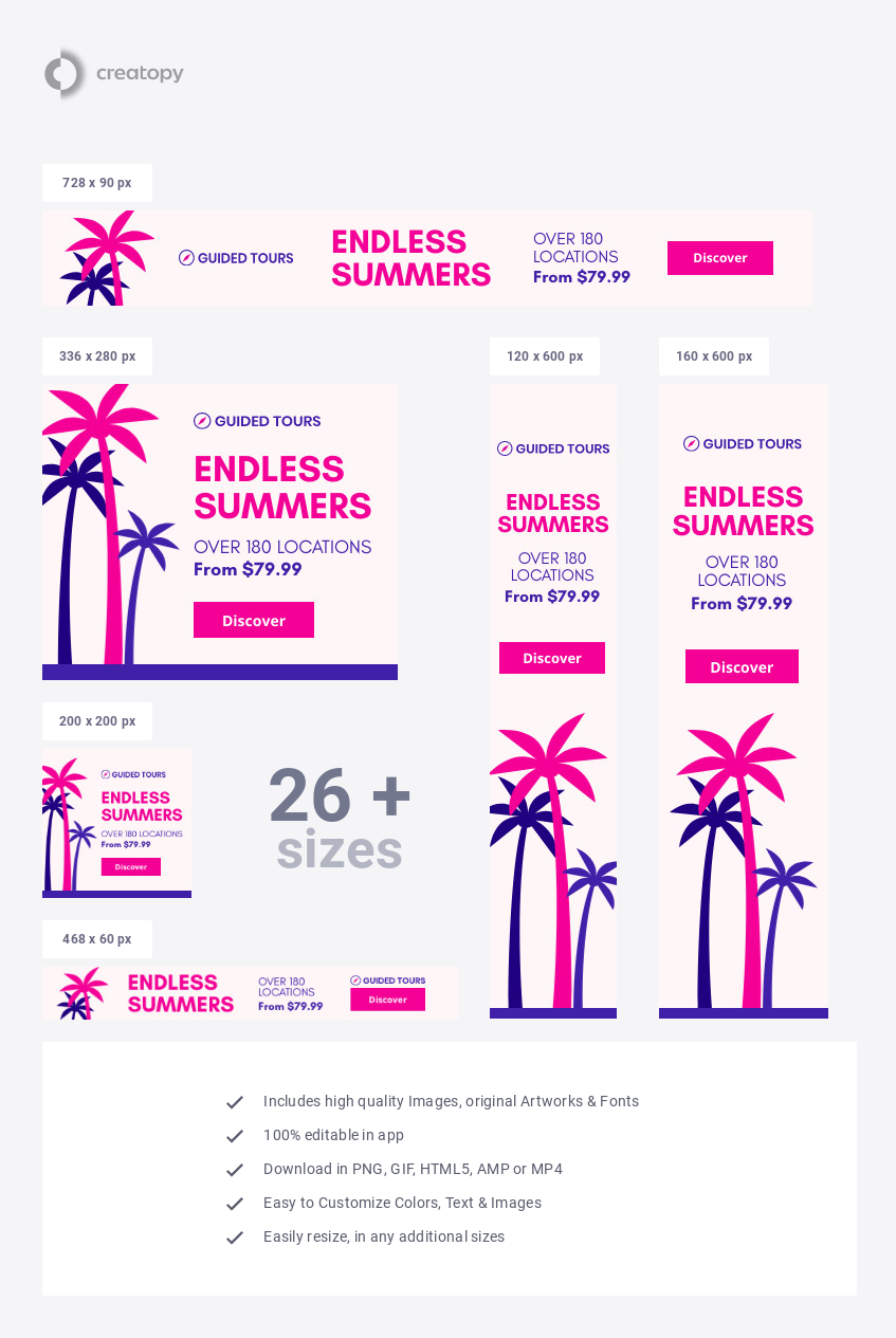 Sandy Beaches Island Vacation Template Ad