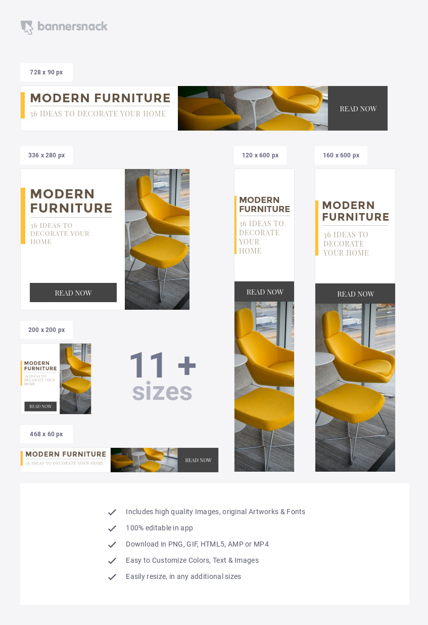 Interior Design Blog Banner Ad Template