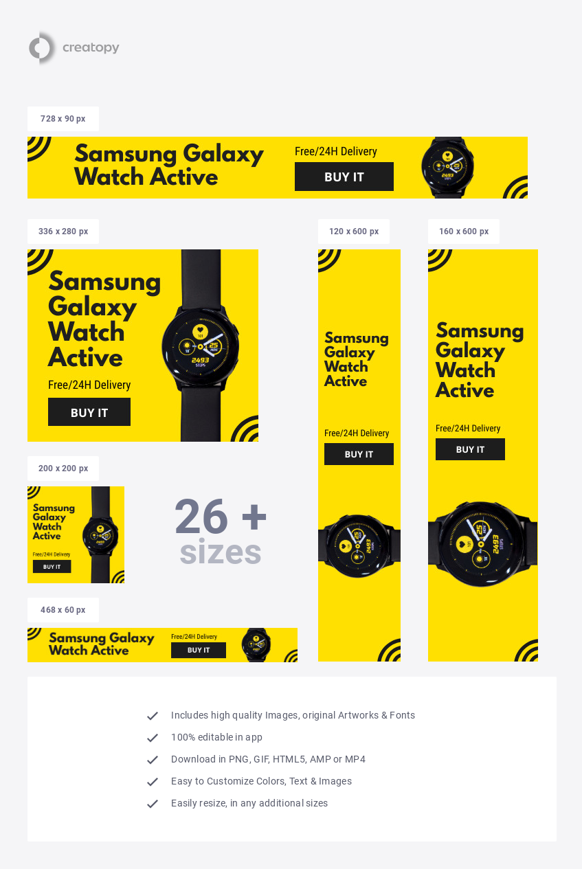 Smartwatch Banner Template On Bright Background