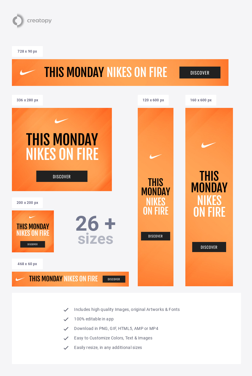 Nikes On Fire Sports Banner Template