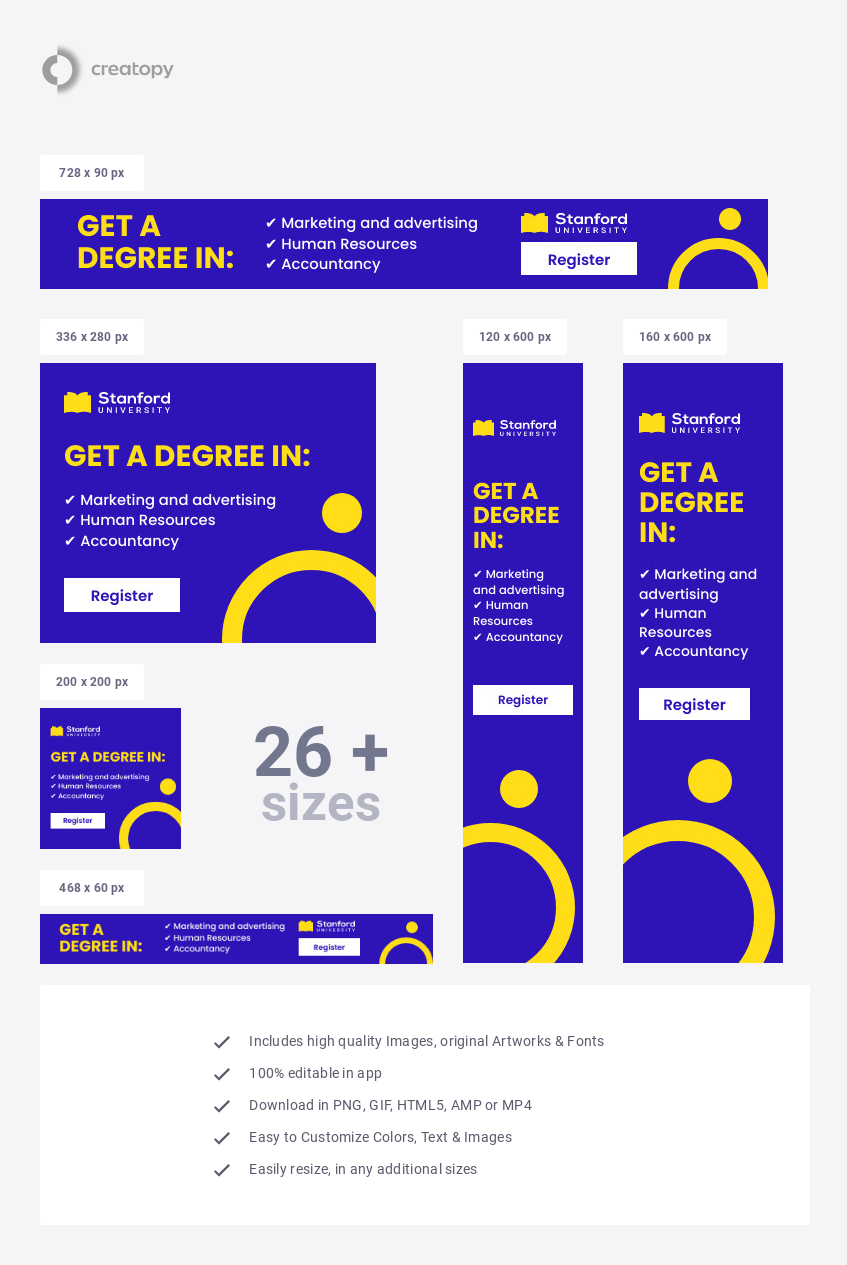 Get A Degree Education Banner Template