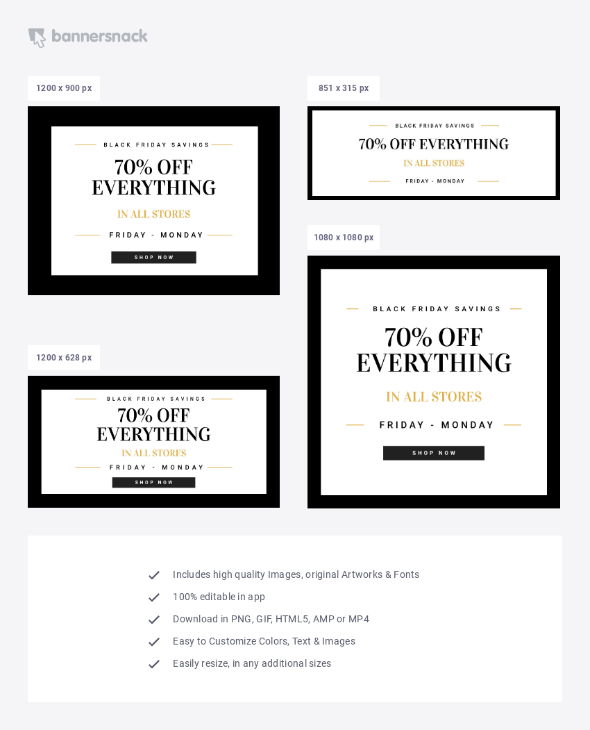 Black Friday Savings Banner Template