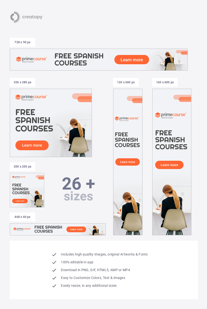 Spanish Lessons Education Banner Template