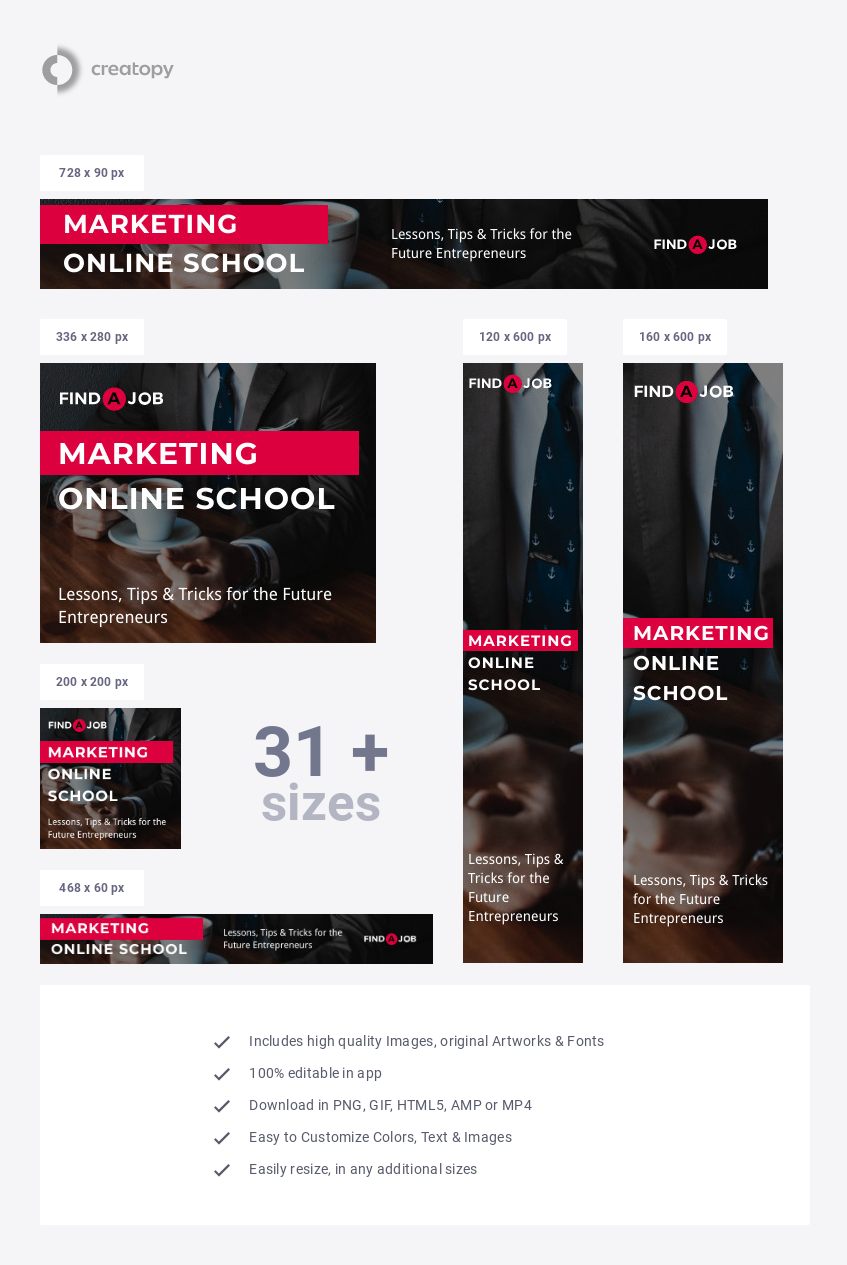 Marketing School Education Banner Ad Template