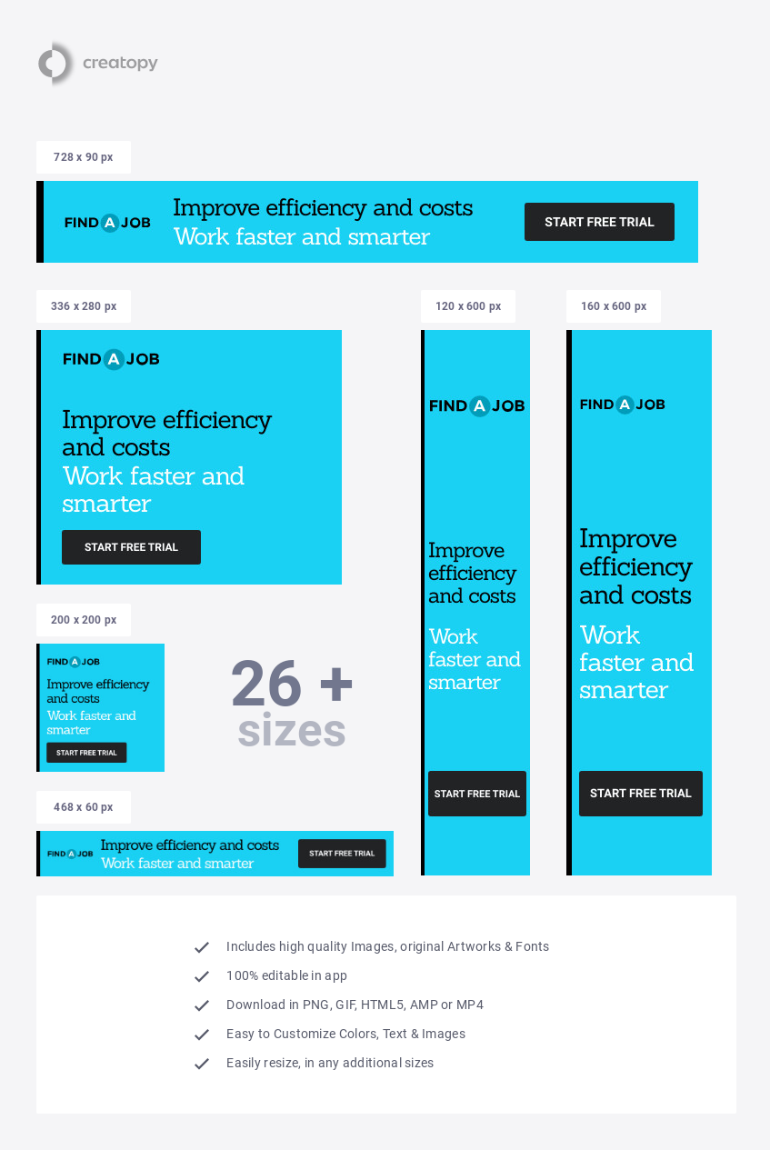 Jobs Platform Banner Ad Template