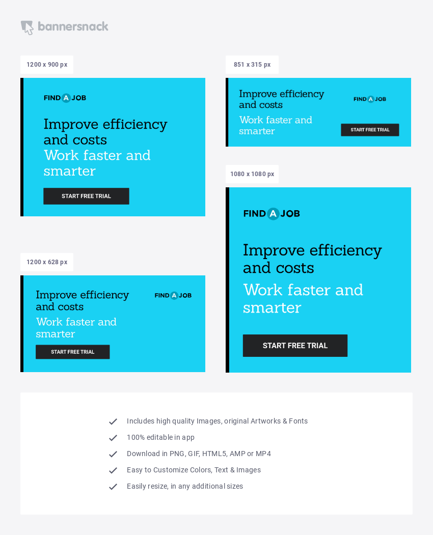 Jobs Platform Banner Ad Template