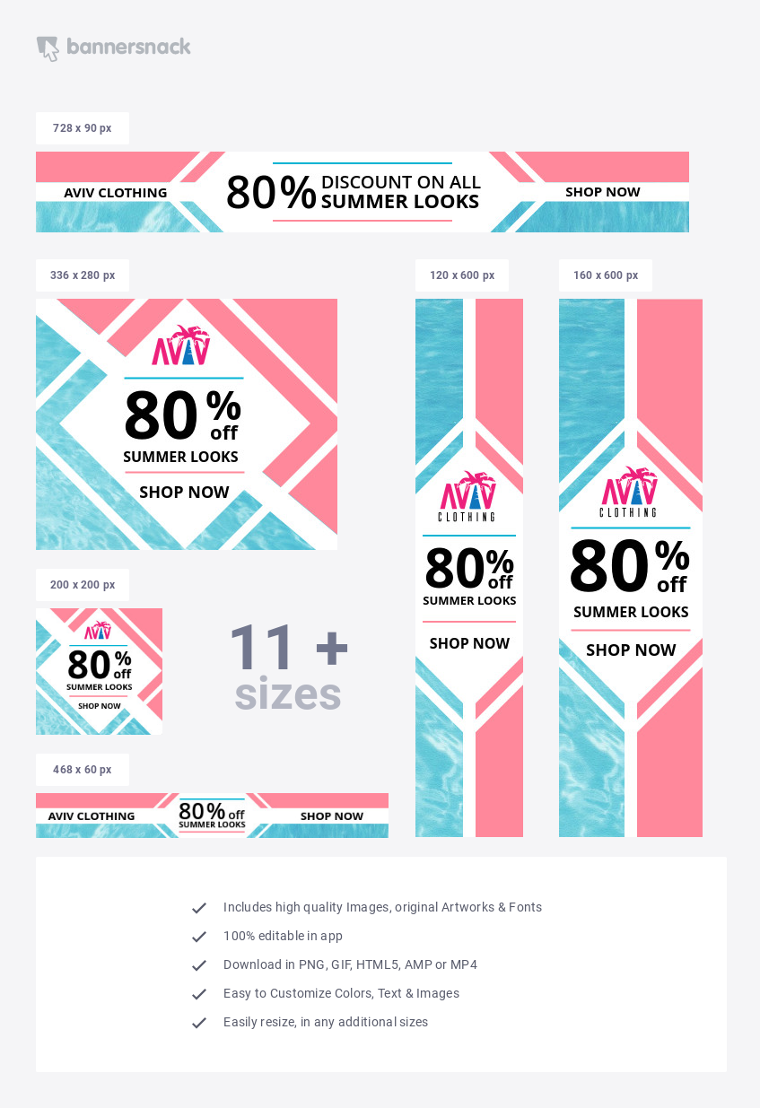 Summer Sale E Commerce Banner Template For Online Shops