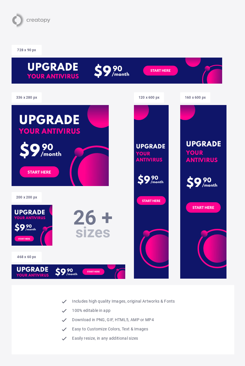 Antivirus And Software Banner Template