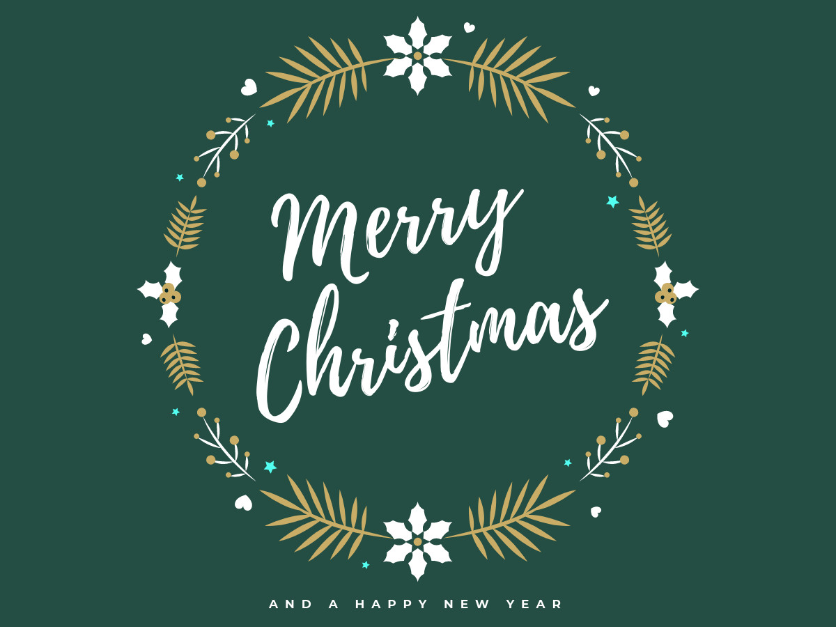 Merry Christmas Wreath Banner Template
