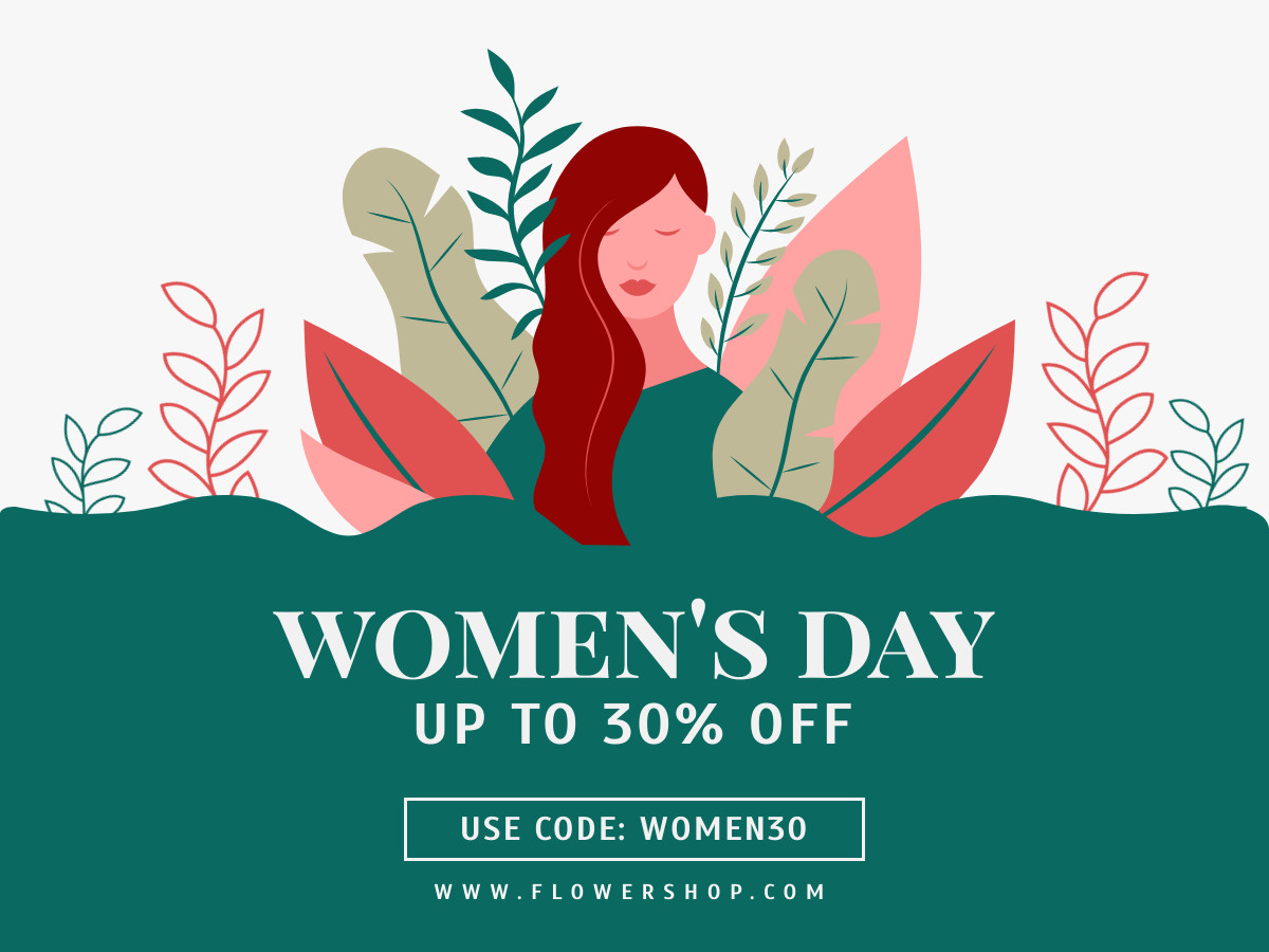 Green Illustration Women S Day Banner Template