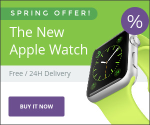 Smartwatch Banner Template On Bright Background